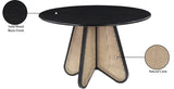 Butterfly Mid-Century Dining Table with Natural Cane Base and Solid Rubber Wood Frame for Elegance