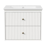 24'' Bathroom Vanity with Sink, 2 Fluted Drawers