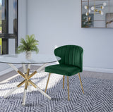 Finley Velvet Dining Chair Set of 2 - Elegant Curved Back with Gold Legs for Modern Dining Spaces