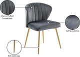 Finley Velvet Dining Chair Set of 2 - Elegant Curved Back with Gold Legs for Modern Dining Spaces