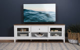 Hollis 2-door Wood 67-inch TV Stand with Drawer Brown and White