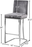 Heidi Contemporary Stool - Luxurious Velvet Upholstered Design with Polished Metal Base for Dining