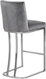 Heidi Contemporary Stool - Luxurious Velvet Upholstered Design with Polished Metal Base for Dining