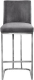 Heidi Contemporary Stool - Luxurious Velvet Upholstered Design with Polished Metal Base for Dining