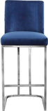 Heidi Contemporary Stool - Luxurious Velvet Upholstered Design with Polished Metal Base for Dining