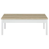 Stacie 3-piece Coffee Table Set Distressed Pine and White