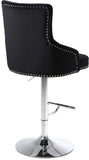 Claude Contemporary Adjustable Stool with Plush Velvet, Chrome Trim, and Deep Tufted Design for Comfort