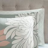 Floral Complete Comforter and Sheet Set, Blush/Grey