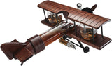 (EU ONLY) Whiskey-Dekanter-Set und Gläser, antikes Holz-Flugzeug