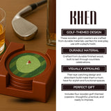 Khen Golf Hand-Stitched Needlepoint Coasters - Set of 4