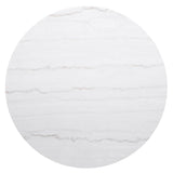 Jason Round Marble Top Coffee Table White and Charcoal