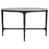 Hermas Round Genuine Marble Top Metal Coffee Table White