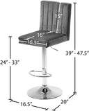 Joel Velvet Adjustable Stool Set of 2 - Luxurious Comfort with Chrome Base for Modern Spaces