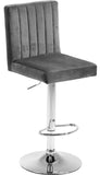 Joel Velvet Adjustable Stool Set of 2 - Luxurious Comfort with Chrome Base for Modern Spaces
