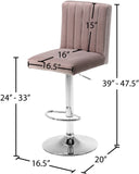 Joel Velvet Adjustable Stool Set of 2 - Luxurious Comfort with Chrome Base for Modern Spaces