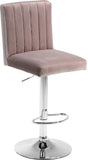 Joel Velvet Adjustable Stool Set of 2 - Luxurious Comfort with Chrome Base for Modern Spaces