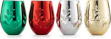 Multicolor 4-Piece Tree Stemless Wine & Water Glasses (Stemless)