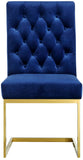 Cameron Velvet Dining Chair Set - Contemporary Design with Gold Stainless Steel Base and Deep Tufting