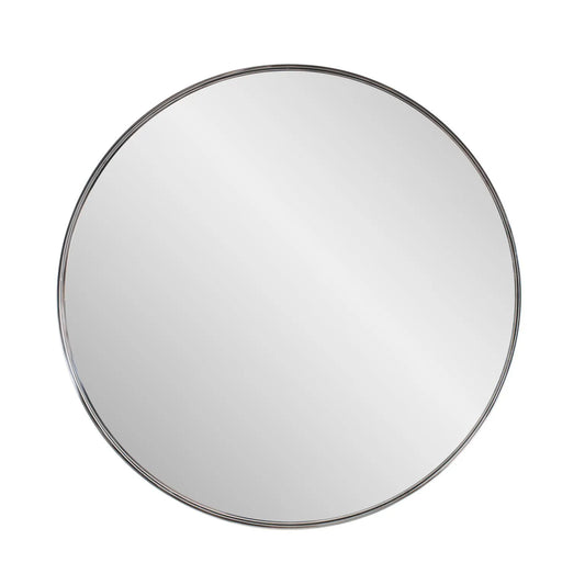 Steele Polished Silver Round Mirror