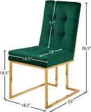 Pierre Contemporary Dining Chair Set - Plush Upholstered Chairs with Gold Metal Frame & Deep Tufting