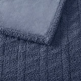 Buttery Soft Feel Faux Feathersoft Heated Blanket, Navy