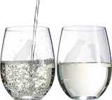 Set of 2 Golden Retriever Dog Stemless Wine Glasses