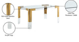 Casper Contemporary Dining Table with Glass Top and Acrylic Legs for a Luxurious Home Atmosphere