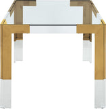 Casper Contemporary Dining Table with Glass Top and Acrylic Legs for a Luxurious Home Atmosphere