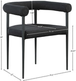 Louie Dining Chair Set of 2 - Modern Curved Back Design with Luxe Fabric and Durable Metal Frame
