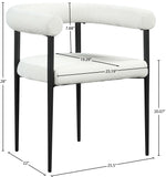Louie Dining Chair Set of 2 - Modern Curved Back Design with Luxe Fabric and Durable Metal Frame