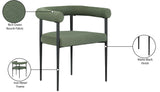 Louie Dining Chair Set of 2 - Modern Curved Back Design with Luxe Fabric and Durable Metal Frame