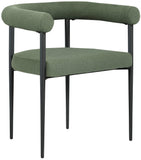 Louie Dining Chair Set of 2 - Modern Curved Back Design with Luxe Fabric and Durable Metal Frame