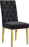 Capri Contemporary Dining Chairs - Set of 2 with Plush Tufting and Gold Stainless Steel Legs