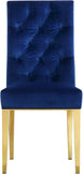 Capri Contemporary Dining Chairs - Set of 2 with Plush Tufting and Gold Stainless Steel Legs