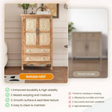 Carved Pattern Pantry Organizer, Farmhouse Sideboard Cabinet