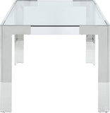 Casper Contemporary Dining Table with Glass Top and Acrylic Legs for a Luxurious Home Atmosphere