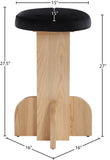 Wyatt Stool - Art Deco Velvet Bar or Counter Stool with Luxe Cushioned Seat and Natural Ash Finish
