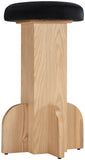 Wyatt Stool - Art Deco Velvet Bar or Counter Stool with Luxe Cushioned Seat and Natural Ash Finish