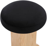Wyatt Stool - Art Deco Velvet Bar or Counter Stool with Luxe Cushioned Seat and Natural Ash Finish
