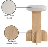 Wyatt Stool - Art Deco Velvet Bar or Counter Stool with Luxe Cushioned Seat and Natural Ash Finish