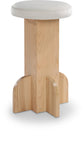 Wyatt Stool - Art Deco Velvet Bar or Counter Stool with Luxe Cushioned Seat and Natural Ash Finish
