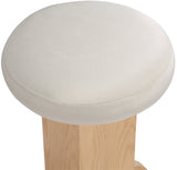 Wyatt Stool - Art Deco Velvet Bar or Counter Stool with Luxe Cushioned Seat and Natural Ash Finish