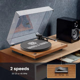 Angels Horn H002BT-OR Exceptional Quality Vintage Wooden Turntable Bluetooth Vinyl Player