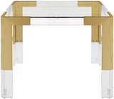 Casper Dining Table - Contemporary Gold Frame with Glass Top, Acrylic Legs for Luxe Dining Experience