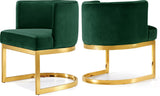 Gianna Velvet Dining Chair - Contemporary Retro Design with Plush Comfort and Stunning Gold Base