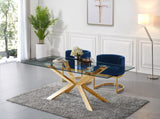 Gianna Velvet Dining Chair - Contemporary Retro Design with Plush Comfort and Stunning Gold Base