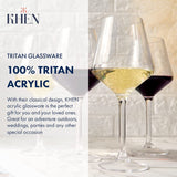 European Style Unbreakable Stemmed Crystal Wine Glasses, | Set of 4