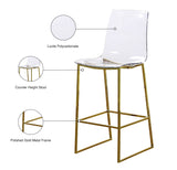 Lumen Contemporary Counter Stool - Chic Metal Frame with Acrylic Seat for Stylish Breakfast Bar Use