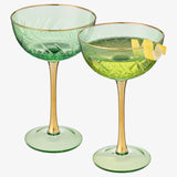 Vintage Art Deco Coupe for Champagne, Martini, Cocktails | Set of 2