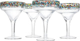 Mexican Margarita Hand Blown Glass - Set of 4 - Large 16oz